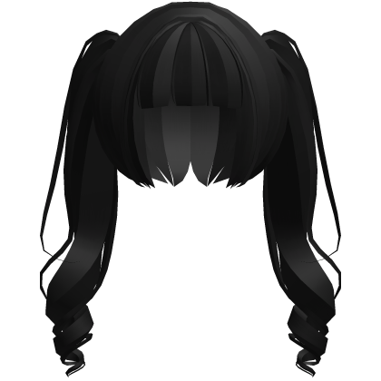 moe neat jirai curly ponytails w bangs black