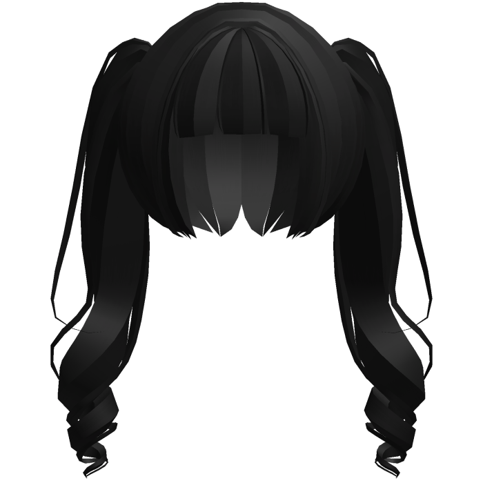 moe neat jirai curly ponytails w bangs black