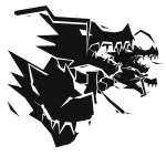 Cartoony White Lightning Dragon Heads