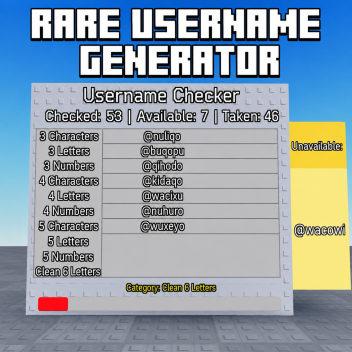 Rare Username Generator