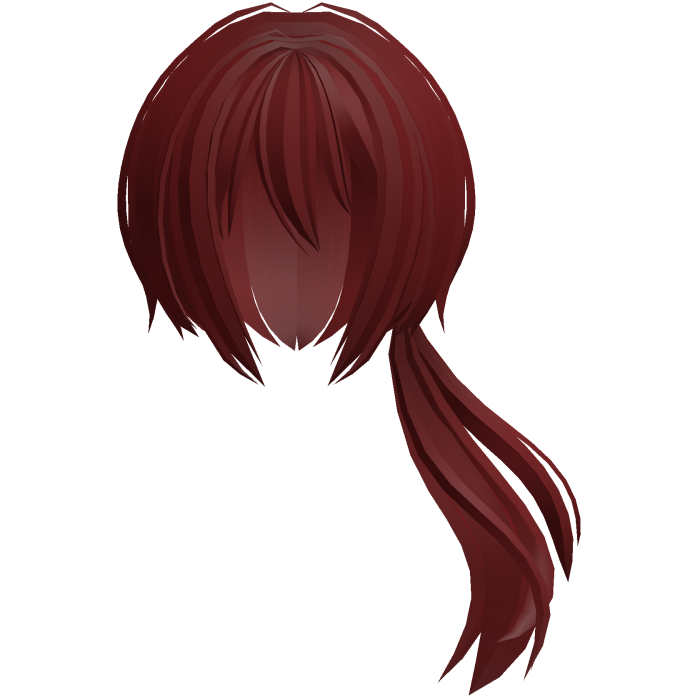 moe jfluffy anime flowy side ponytail red