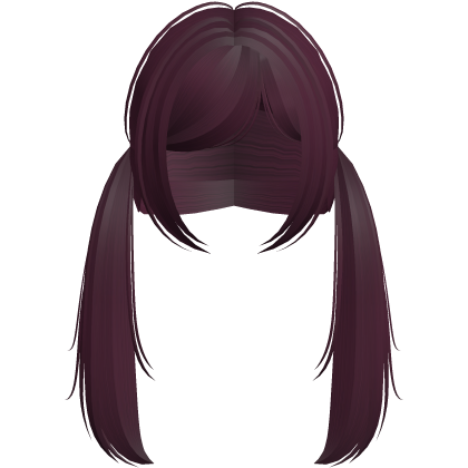 cute long straight doll pigtails plum