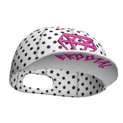 ♡ scene polka dot white & pink diamond snapback