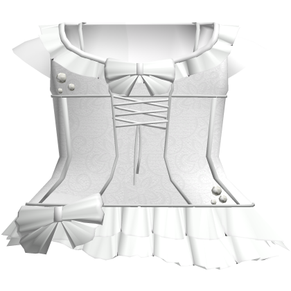 ʚ♡ɞ gothic lace ruffled pearl dress in white thumbnail