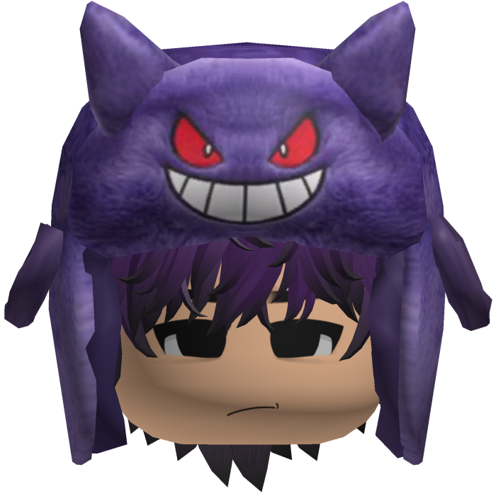 Purple Monster Ushanka w/ Emo Boy Face y2k Hair