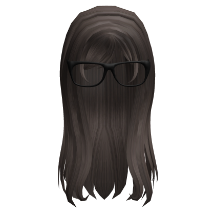 Moe kitty brown hair with cute glasses Roblox item