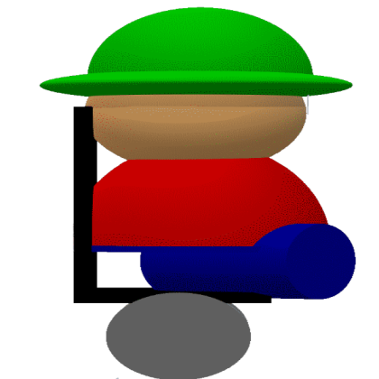 3d bambi in dave's wheelchair sideways pixel Roblox decal