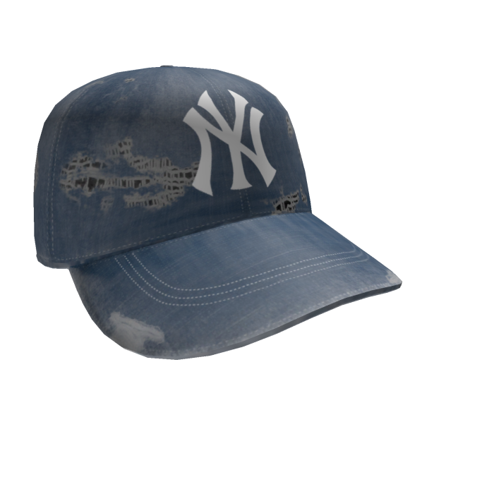 Y2K Light Blue Denim Ripped Cap