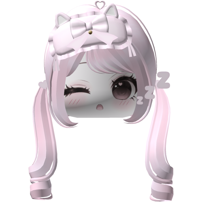♡ cute dreamy pink sleep mask moe face