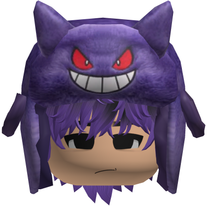 Purple Monster Ushanka w/ Emo Boy Face y2k Hair