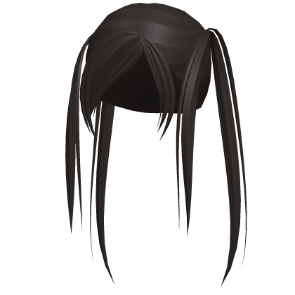 (>⩊<) anime cute twintails kawaii in dark brown Roblox item