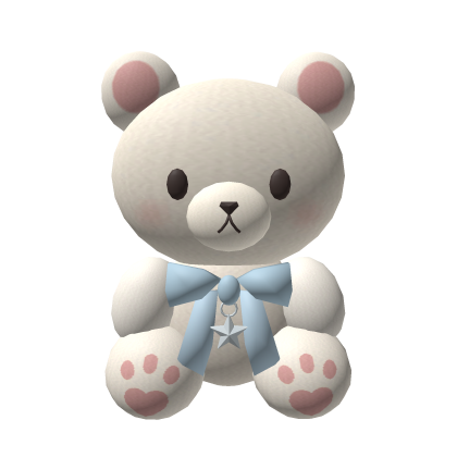 Cute Cloud Bear Blue Bow