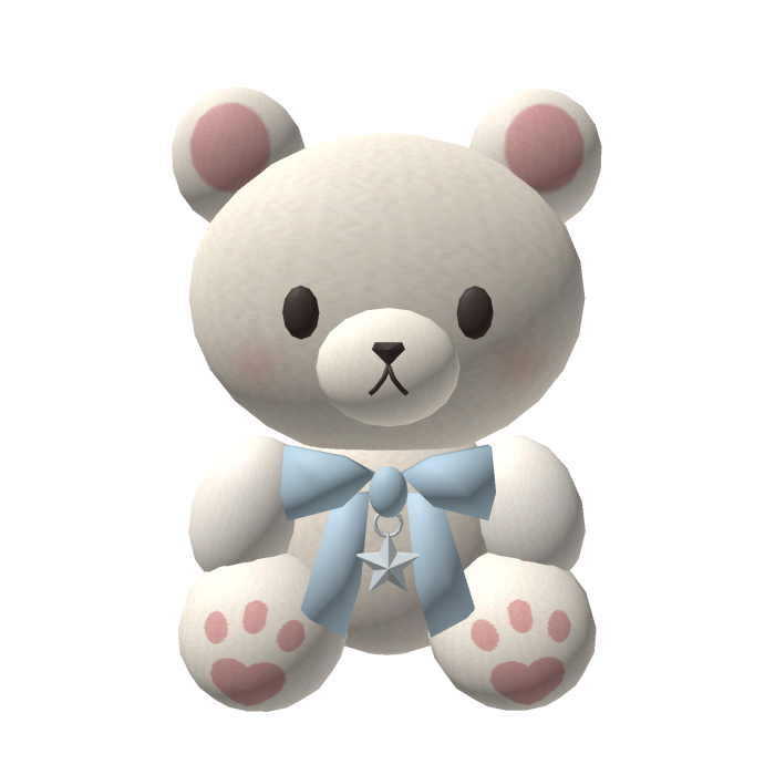 Cute Cloud Bear Blue Bow