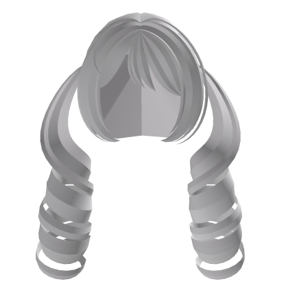 cute kawaii white adorable short curly pigtails  Roblox item