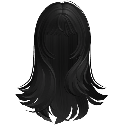wavy  hair black w bangs Roblox item