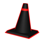 Red Neon Void Traffic Cone