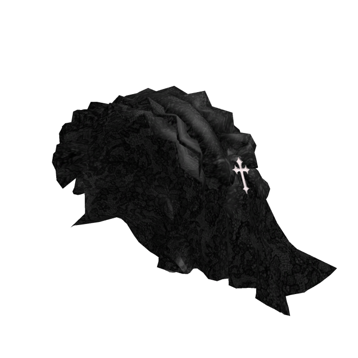 Gothic Cross Lace Veil w/ Headband (Spooky / Vamp)