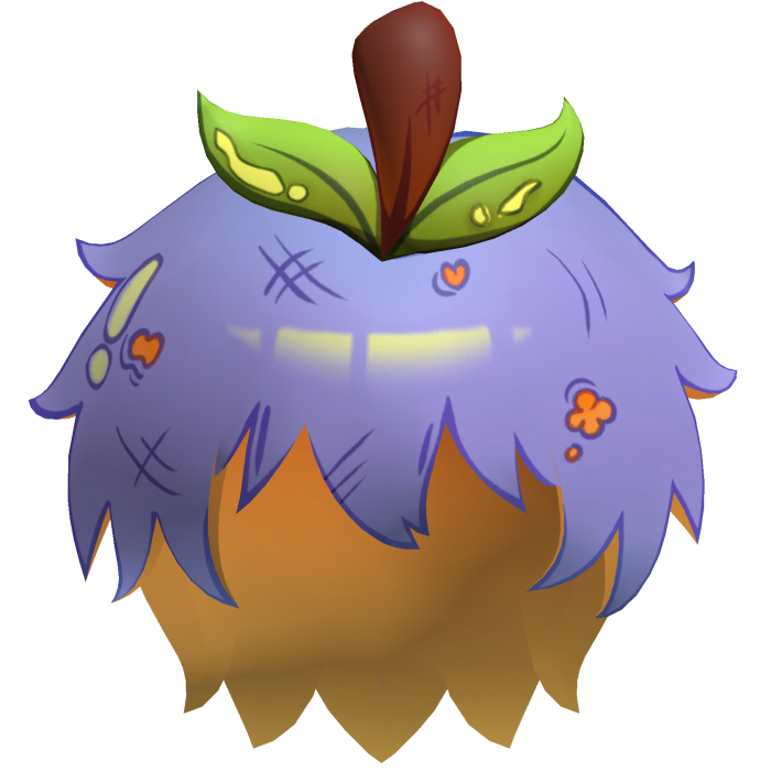 Purple Toon Lowpoly Anime Apple Hair
