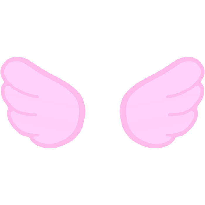 ♡ Cute Glowing Chibi Angel Wings Pink
