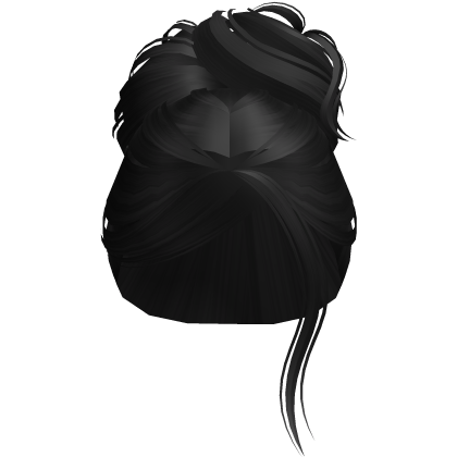 Sleek High Bun Parted Bangs (Black) 