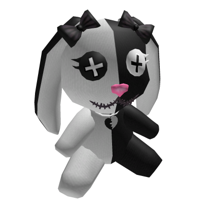 B&W Gothic Voodoo Bunny Plushie