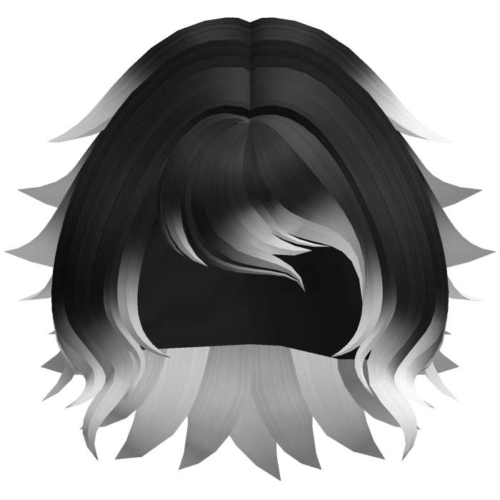 Messy Fluffy Bob Hair (Black&WhiteOmbre)