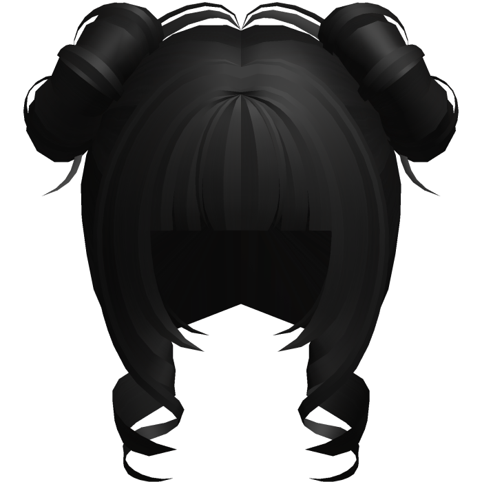 curly cutecore moe princess buns black