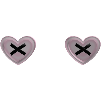 pink and black heart button eyes