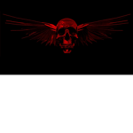 Red Flaming Skull