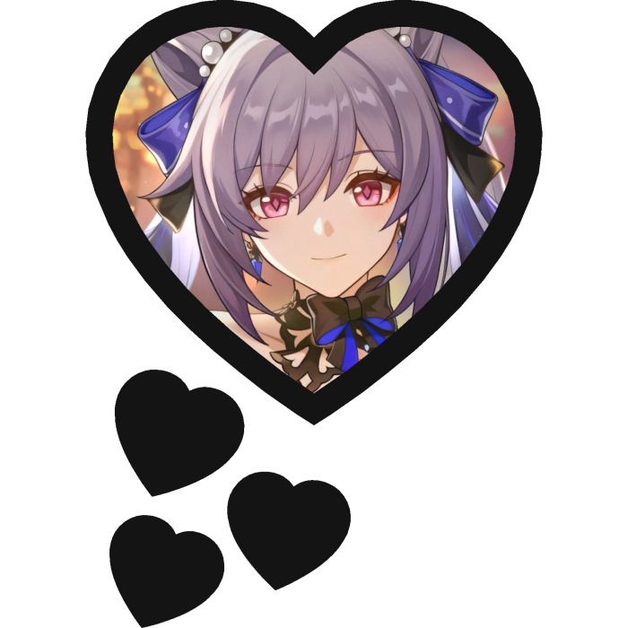 Keqing Thinking Hearts Genshin Impact