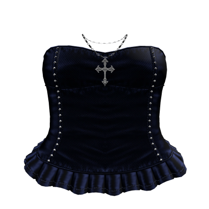 Eternal Corset Dress With Chain -  Blue