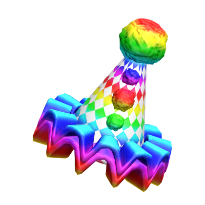 Rainbow Clown Party Hat