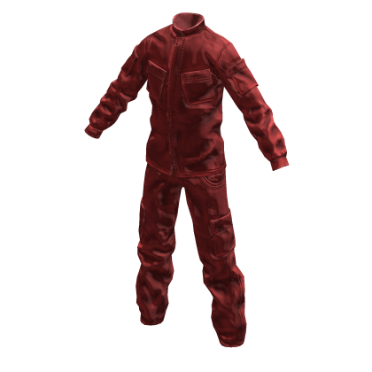 Red Work Uniform Coverall Jumpsuit