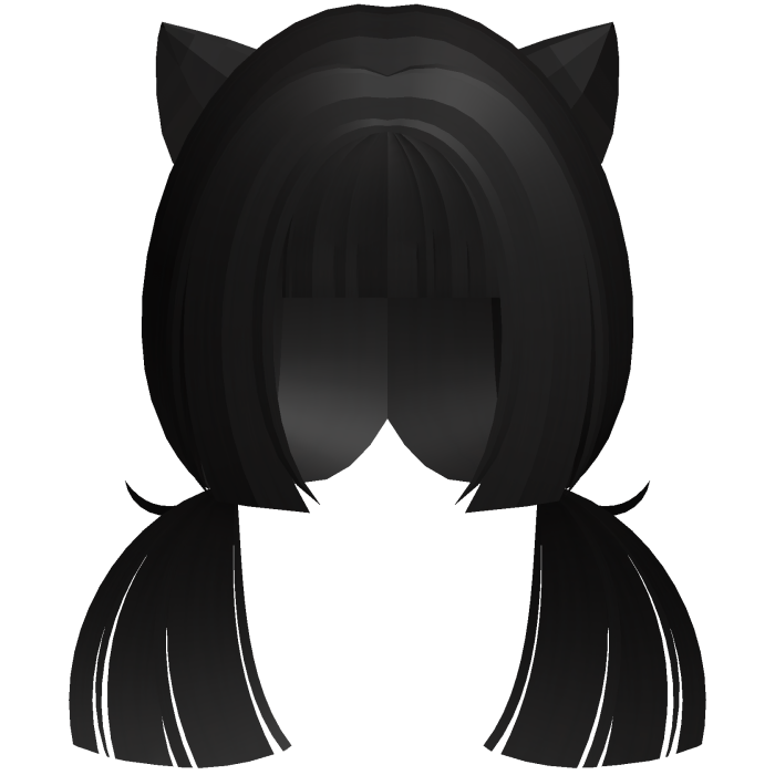 black cutecore neko girl low hime pigtails