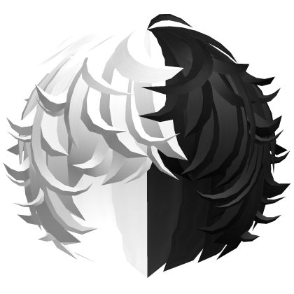 cute kawaii black&white messy swirly curly fluffy