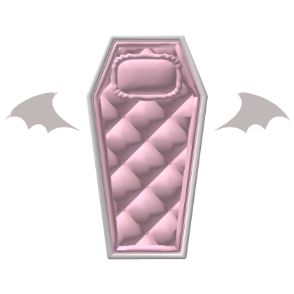 Bat Goth Vampire Doll Coffin Bed - White Pink Roblox item