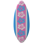 Blue n Pink Summer Tropical Flower Surfboard