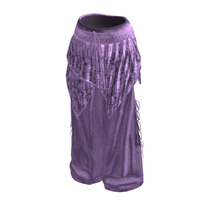 Fairy Grunge Baggy Pants w/ Fringe Skirt (Purple)