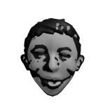 Grey Cartoon Mad Head