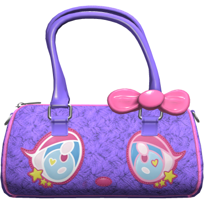 Kawaii Anime Eyes Shoulder Bag in Purple