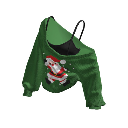 Santa Cozy Baggy Christmas Sweater Green V2