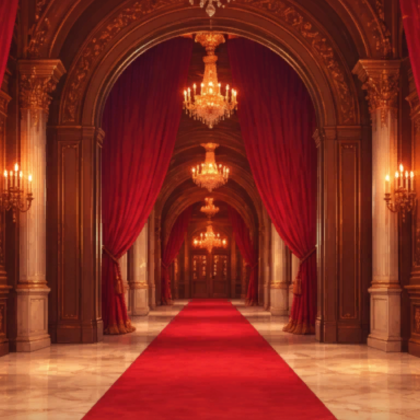 Royal Hallway Red Carpet Background