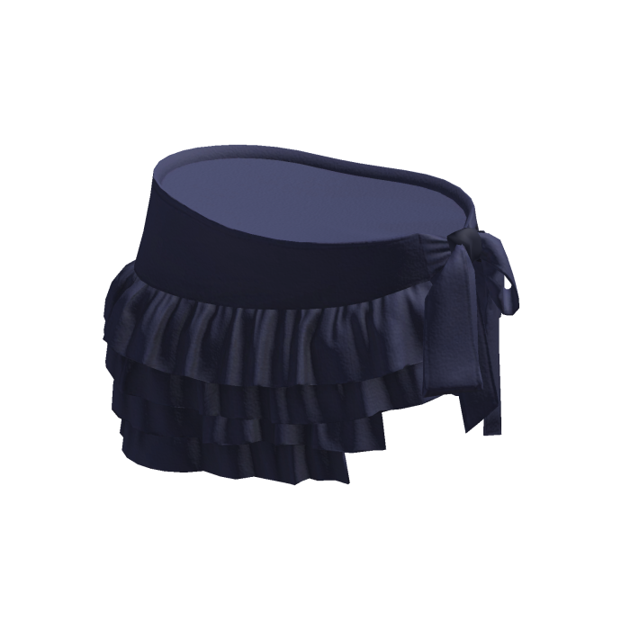 Navy Tied Ruffle Mini Skirt