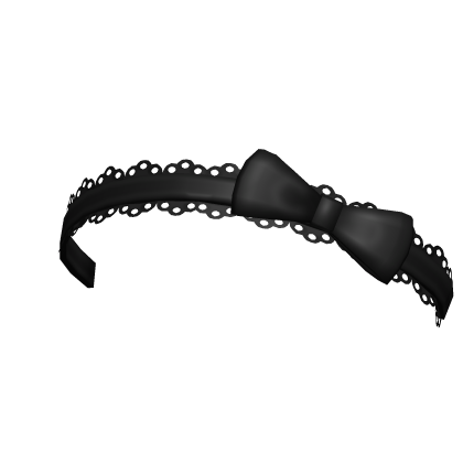cute laced headband with bow in black ♡