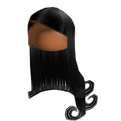 ♡ side swooped long midnight curlys (black)
