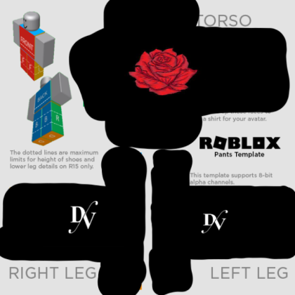 Dv x rose hoodie template Roblox decal
