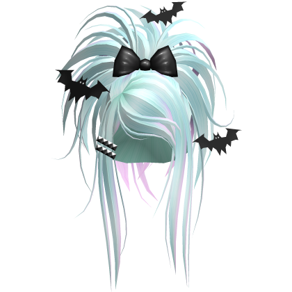 Gothic Bat Spiky Updo W/ Bow In Icy Blue Roblox item
