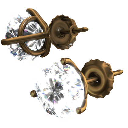 Gold Brilliant Cut Diamond Glow Earrings