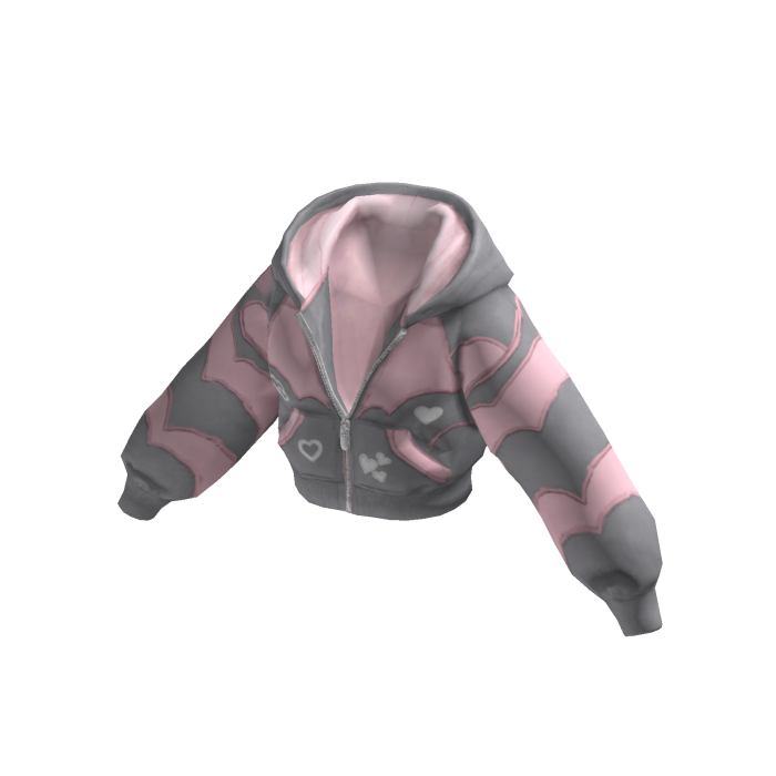 Cropped Grey Heart Hoodie