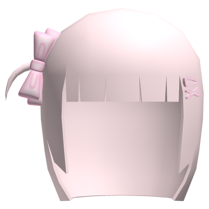 wii mii low poly pink side ponytail hair
